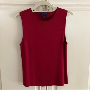 100% silk red sleeveless shell (tank)